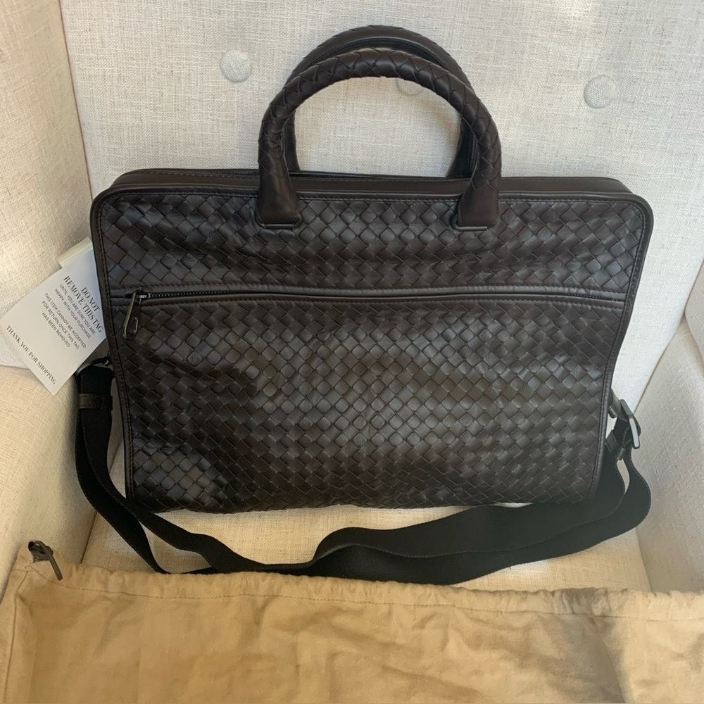 Bottega Veneta Men’s Work Bag Soft Leather Dark Brown